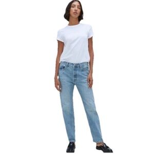 Everlane The Relaxed Straight Jeans Sz 26 Blue 100% Cotton Denim Rigid Slouch